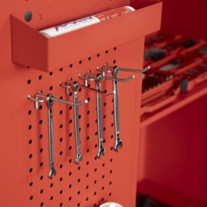 Gabinete de Herramientas de Acero con Cerradura, 2 Puertas, 91 cm, Color Rojo, con Panel Perforado para Garaje o Taller, OEM - Product Image 4