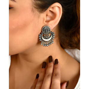 Pendientes Colgantes de Plata Meera Jaipur Fashion - Product Image 3