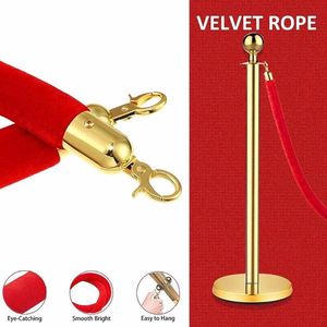 Poteaux de séparation en velours doré de 1,5 m (5 pieds) avec barrières de sécurité en acier inoxydable pour tapis rouge et événements - Product Image 6