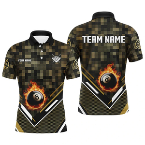 Chemise de billard hawaïenne unisexe ACE personnalisée en polyester/coton imprimée par transfert thermique, à manches courtes, anti-humidité, col rabattu - Product Image 4