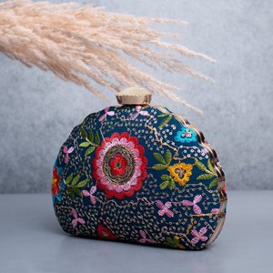 Floral Embroidered <b>Clutch</b> Designer Evening Bag for Women <b>Wedding</b> and Special Occasions - Product Image 2