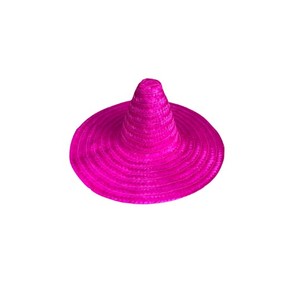 Handwoven Mexican Style Straw Hat for Outdoor Use, with Tall Cone Shaped Crown and Wide Brim Assorted Colors Made in Vietnam - Product Image 5