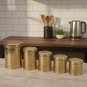 Luxury Hand Hammered Copper Canister Set with Lid, Kitchen Storage Containers for Coffee Tea Sugar, Antique Finish Copperware - Product Image 3
