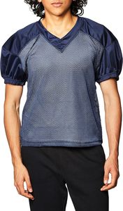 Men's <b>Maroon</b> Mesh Football Jersey V-Neck Short Sleeve Breathable Adult Apparel - Product Image 3