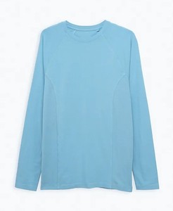 T-shirt unisexe coupe ajustée 100 % coton 220 g/m² ultra doux grande taille manches longues coupe décontractée personnalisée couleur bleu ciel – Meilleures ventes - Product Image 6