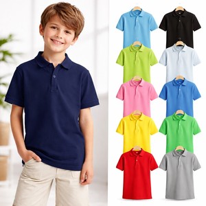 เสื้อโปโลเด็กขายส่ง OEM แบบกำหนดเอง ผ้าฝ้าย 100% เสื้อยืดแขนสั้นลำลองสำหรับเด็กผู้ชาย เสื้อผ้าเด็กจากบังกลาเทศ - Product Image 2