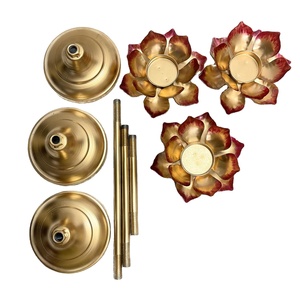 Lot de 6 bougeoirs en fer forgé faits à la main en forme de lotus, durables, pour bougies chauffe-plat, décoration maison et fêtes, cadeau d'entreprise - Product Image 2