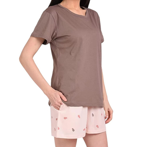 Ensemble de shorts pour femmes en tricot solide personnalisé, de haute qualité, respirant, pour l'été, style streetwear, 100% coton, ensemble 2 pièces pour femmes pour l'été - Product Image 4