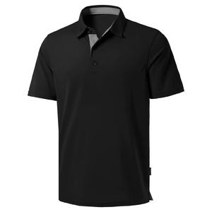 Chemises pour hommes en polyester et coton, à manches courtes, unies, tricotées, anti-plis, avec logo brodé personnalisé, décontractées, 180g, marque KLS, fabrication OEM - Product Image 1