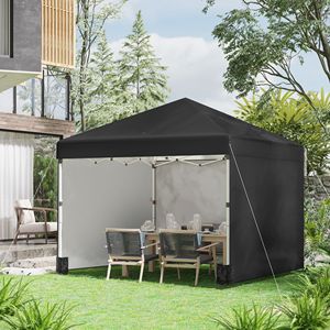 Gazebo Pieghevole 3x3m con 3 Pareti Laterali, Altezza Regolabile, per Giardino e Patio, con Sacchi di Peso per le Gambe, per Trasporto Cappotti da Donna - Product Image 2