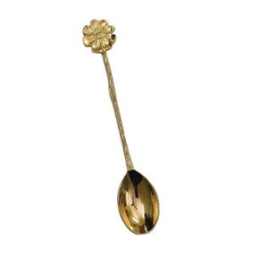 Honey Bee End Dessert and <b>Tea</b> Spoon Design Handmade Handle Embossed Golden Dessert Spoon Unique Design Flatware <b>Set</b> - Product Image 2