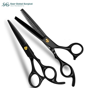 Kit de Barbería Profesional Completo para Diestros, Tijeras de Acero Inoxidable SAAR GLOBAL SURGICAL 6CR13, Grado A+, 30 Dientes, Punta Cerrada y Afilada - Product Image 6
