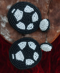Letter Design Seed Bead <b>Earrings</b> White Beaded Jewelry Custom Text Style Statement <b>Earrings</b> <b>Bridal</b> Fashion Party Wear Gift - Product Image 5