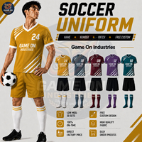 Vêtements de sport pour équipes, fabrication directe d'usine, OEM & ODM, respirants, design personnalisé gratuit, maillot et short de football sublimés, ensemble uniforme complet