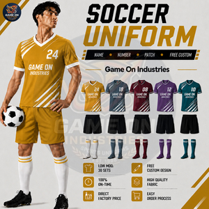 Ropa Deportiva para Equipos Directo de Fábrica, OEM y ODM, Transpirable, Diseño Personalizado Gratuito, Conjunto Completo de Uniforme de Fútbol Sublimado con Camiseta y Pantalones Cortos - Product Image 2