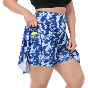 Customized Sublimation Printing Women's <b>Double</b> Layer Tennis Skirts Breathable Quick Dry 4 Way Stretchy Adult's Athletic Skirts - Product Image 3