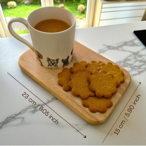 Bandeja de madera para servir, rectangular, 23x15cm, diseño de dibujos animados bonitos y duraderos para decoración de cocina y comedor - Product Image 2