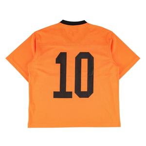 Camiseta en blanco de fútbol americano de poliéster de alta calidad para hombre, logotipo de sublimación personalizado naranja, último diseño de malla para deportes de verano - Product Image 2
