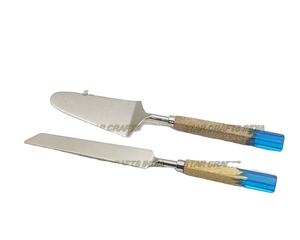 Nouveau cadeau de noël et dessert de fête de mariage couteau de mariage en acier inoxydable et résine et ensemble serveur de gâteau pour le bureau et la maison - Product Image 1