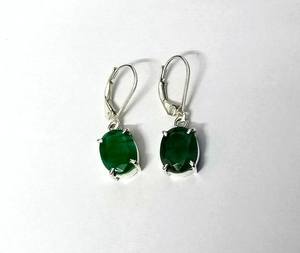 Pendientes de Plata de Ley 925 con Esmeralda de Corte Ovalado, Hechos a Mano, con Cierre de Palanca, Joyería Colgante, Regalo de Aniversario - Product Image 4