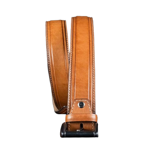 OEM High Quality Feather Edge Tan Hand Made Men's Genuine Leather Belt 2026 Stylish Wholesale Dress Belt Men Custom Logo - Product Image 4