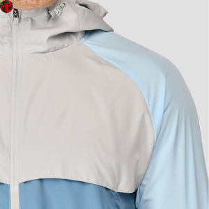 Veste coupe-vent sport pour homme en polyester imperméable de haute qualité, à blocs de couleur, avec fermeture éclair, design personnalisé, veste en nylon - Product Image 5