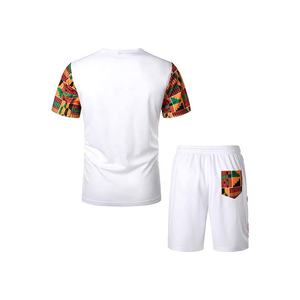 Ensemble d'été imprimé pour homme, style urbain, design et logo personnalisés, 100 % coton respirant, séchage rapide, ensemble short, vente en gros - Product Image 1