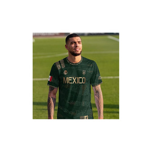 Camiseta de Fútbol de México para Hombre, Manga Corta, Cuello Redondo, Impresión Digital, 100% Poliéster, Transpirable, Verano, Nombre del Equipo Personalizado - Product Image 3