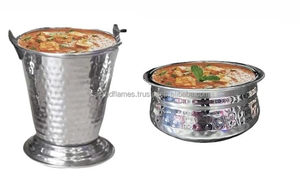 Ensemble de plats de service en acier inoxydable martelé de qualité commerciale, seau Balti, bol Handi, vaisselle de restaurant - Product Image 4