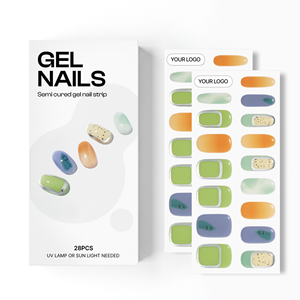 Ongles en gel semi-durcis de qualité professionnelle coréenne 100% réels, autocollants pour ongles, vegan, sans cruauté, non toxiques, manucure personnalisée - Product Image 1
