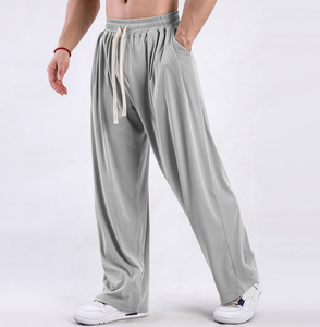 Bangladesh China OEM Embroidery Printed Design Men's Summer New Style <b>Elastic</b> <b>Waist</b> Casual Straight Leg <b>Jeans</b> Wide-leg Trousers - Product Image 6