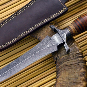 Couteau de chasse à fourreau en cuir de qualité supérieure, lame de survie pour le camping en plein air, vente en gros, outil tactique de poche en acier inoxydable personnalisé - Product Image 2