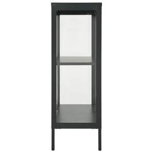 Anthracite 29.5"x13.8"x41.3" Steel and <b>Glass</b> <b>Sideboard</b> - Product Image 4
