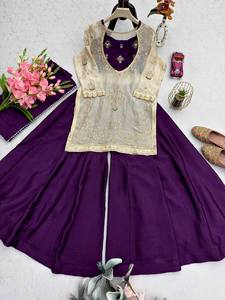 Antra Lifestyle Salwar Kameez Indo-Occidental de Bollywood, Listo para Usar, de Seda, de Secado Rápido, con Bordado Intenso, para Bodas y Fiestas - Product Image 4