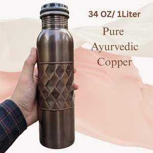 Botella de Cobre Puro Helf Diamond de 1 Litro Hecha de cobre de alta calidad diseñada en forma de botella de cobre tradicional y de larga duración. - Product Image 5