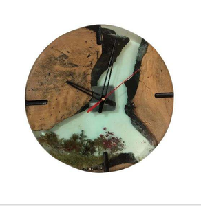 New Arrival Latest Collection Handcrafted White Epoxy Resin Wooden Wall <b>Clock</b> Interior Decorative Home Decorative <b>Clock</b> - Product Image 5