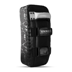 Venomous <b>Black</b> Thunder Thai Pads Leather MMA Kickboxing Strike Shield Arm Training Pads Adjustable Non-Slip Heavy Duty - Product Image 3