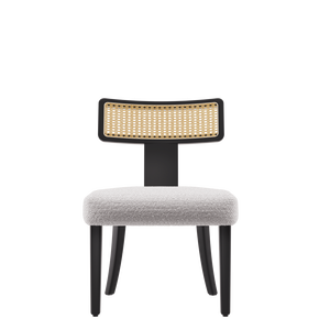 Set di 2 Sedie da Pranzo in Legno Massello e Rattan Stile Mid-Century Moderno con Schienale a Rete per Sala da Pranzo - Product Image 4
