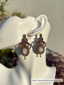 Pendientes de Macramé Hechos a Mano en Plata de Ley y Latón, con Cordón Marrón Certificado por IGI, Joyería Curativa, Regalo de Aniversario para Mujer - Product Image 6