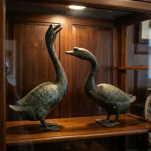 Escultura de Pato de Aluminio, Figura de Animal Tradicional para Mesa, Sala de Estar, Decoración del Hogar, Adorno Decorativo - Product Image 1