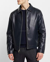 Veste en cuir PU fine pour homme, revers, simple boutonnage, couleur unie, grande taille, réversible, imperméable, pour l'hiver