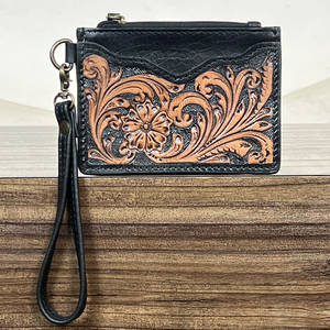 Cartera de Cuero Genuino Hecha a Mano, Elegante y Bonita, con Cierre, para Monedas y Tarjetas de Crédito, Estilo Occidental - Product Image 4