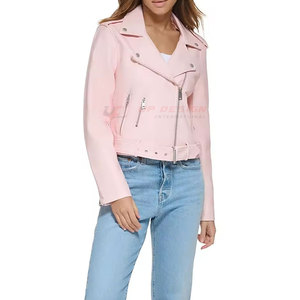 Chaqueta de Cuero PU Personalizada para Mujer, Estilo Motero, Transpirable, Vintage, Oversize, con Impresión de Logotipo Personalizado - Product Image 5