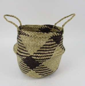 Cesta de lavandería de algas marinas plegable hecha a mano con asa para almacenamiento cesta de almacenamiento de plantas - Product Image 3