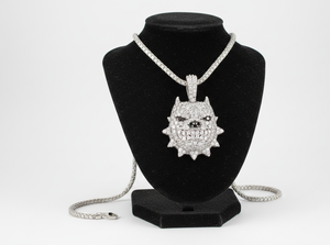Hip Hop Bulldog Iced Out Pendant Bling Silver Gold 10K 14K Diamond Dog Face <b>Rapper</b> <b>Chain</b> Statement Mens Jewelry Piece - Product Image 3