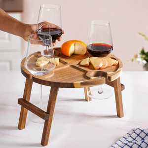 <b>Top</b> Selling Wooden Round Serving Tray Stand Home <b>Wedding</b> Decor Food Fruits Display Tray Wooden Tea Coffee Serving Flatware Trays - Product Image 1