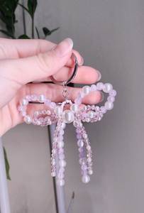 Handmade Embroidery Beaded Keychain with Intricate Floral Beadwork Decorative <b>Bag</b> Charm Elegant <b>Key</b> <b>Ring</b> Gift for Women - Product Image 5