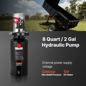 Pompa Idraulica a Doppio Effetto da 8 Qt per Rimorchi Ribaltabili, Pressione Massima 3200 PSI, Flusso 0,91 GPM, DC 12V, Filettatura 1/4" - Product Image 2