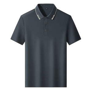 Chemise noire à manches courtes pour homme, col rabattu, fermeture boutonnée, respirante, anti-humidité, 100 % coton, coupe classique - Product Image 6