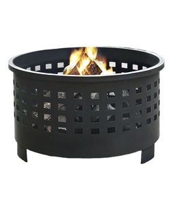 Linea Exports Inc Outdoor Fire Pit <b>Large</b> Bonfire Wood Burning Backyard <b>Firepit</b> for Outside with Covering Grid - Product Image 1